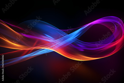 curved and colored lines on a black background wallpaper in rainbow design wallpaper