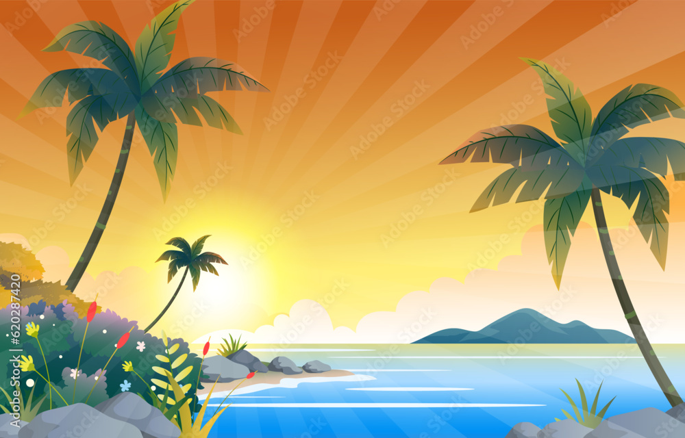 Obraz premium tropical island with trees