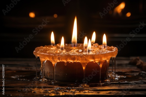 Burning Candle In Darkness professional photograpphy AI Generated  photo