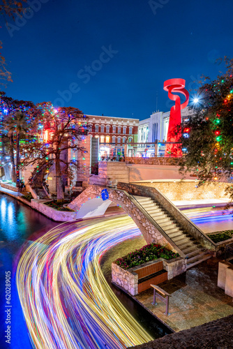 San Antonio Riverwalk Christmas Decorated