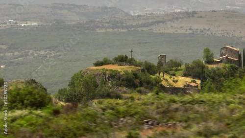 Wallpaper Mural Aerial telephoto view of the Calvary of Saint-Laurent-sous-Coiron in the french Ardèche Torontodigital.ca