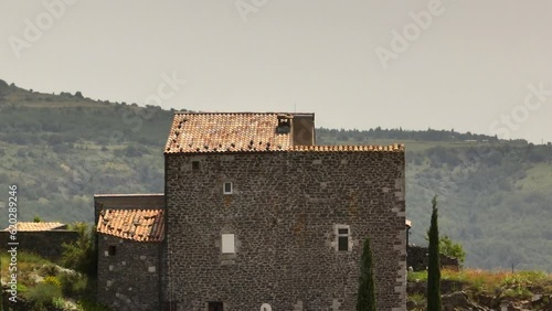 Wallpaper Mural Aerial telephoto view of a house in the village of Saint-Laurent-sous-Coiron in the french Ardèche Torontodigital.ca