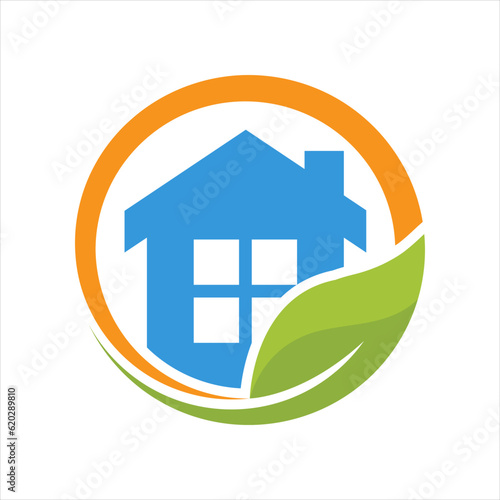 Illustration icon for eco-friendly house. Eco-friendly home concept.