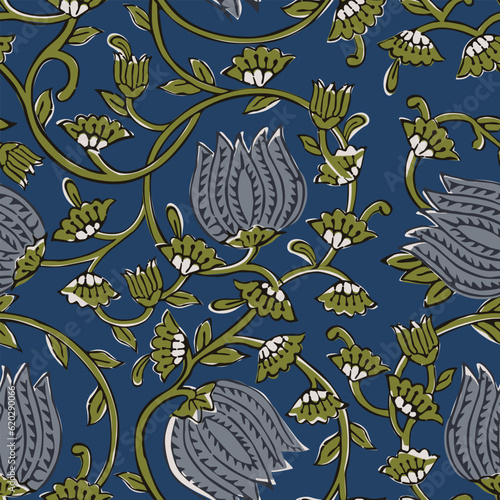 AJRAKH BAGRU SANGANER BLOCK PRINT AND BATIK PRINT DIGITAL PRINT SEAMLESS TEXTILE PATTERN