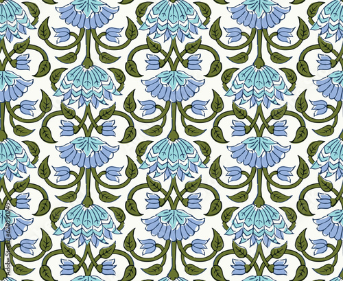 BAROQUE, RENAISSANCE, FLORAL REPEAT PATTERN WITH  SEAMLESS PATTERN IN VECTOR