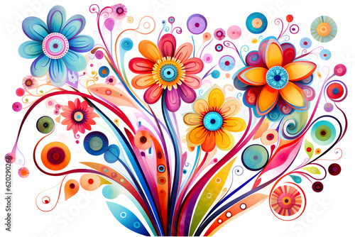 abstract floral background with flowers