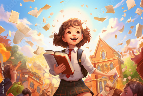 Back to school illustration. Generative AI