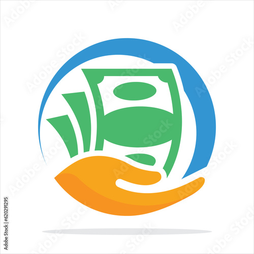 icon logo for fundraising, business loan money, save money, and other financial management