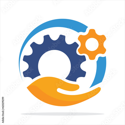 Illustration icon with management control system concept