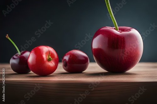 cherries on a black background