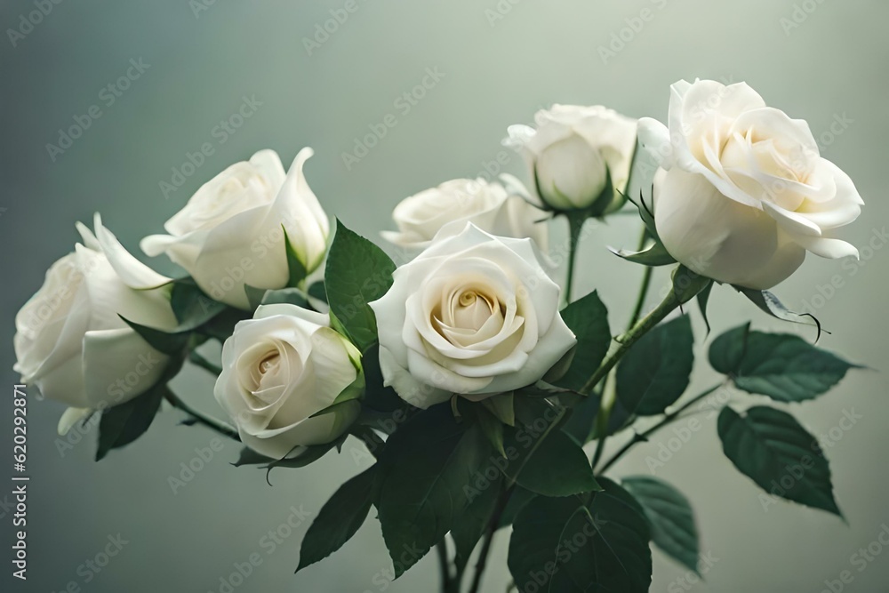 bouquet of white roses generative in ai technology