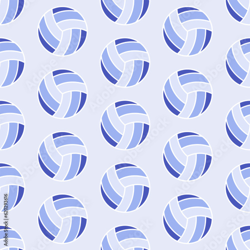 Seamless pattern of hand drawn volleyballs on isolated background. Design for back to school print, scrapbooking, textile, home and nursery decor, paper craft. 