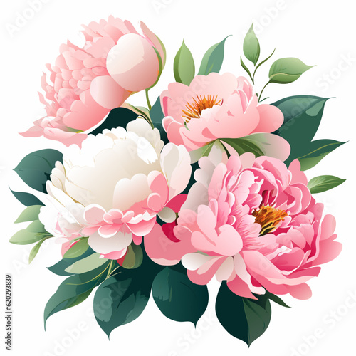 bouquet of pink flowers on a white background