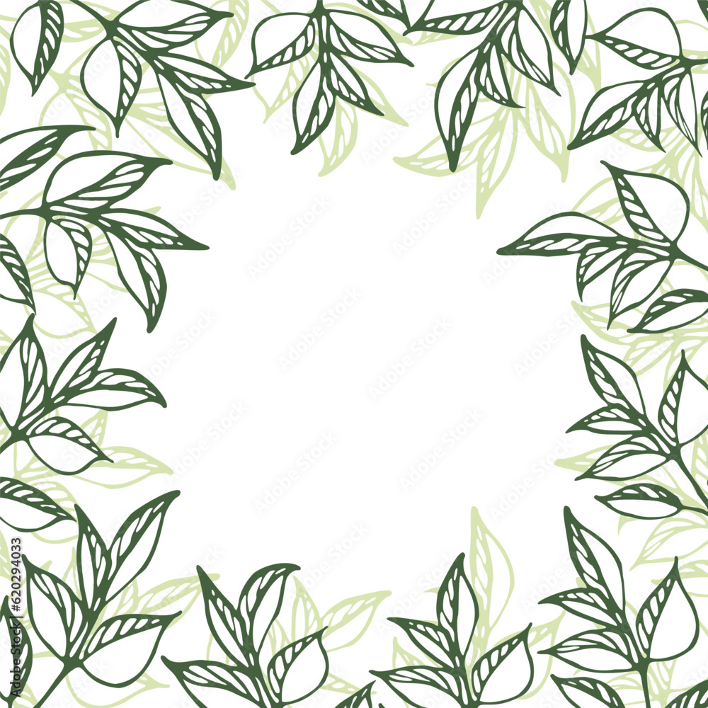 Floral seamless pattern with doodle leaves Floral seamless pattern with doodle leaves