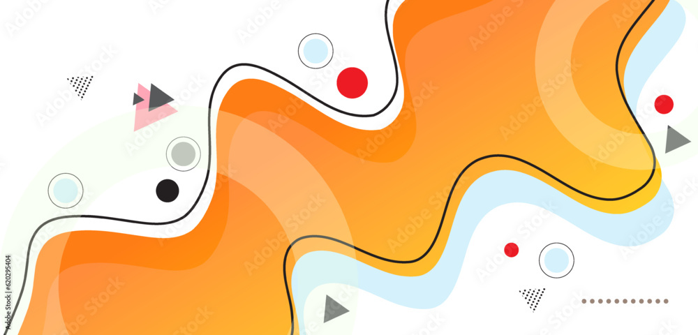 abstract wave orange background with fluid and circle shapes composition.