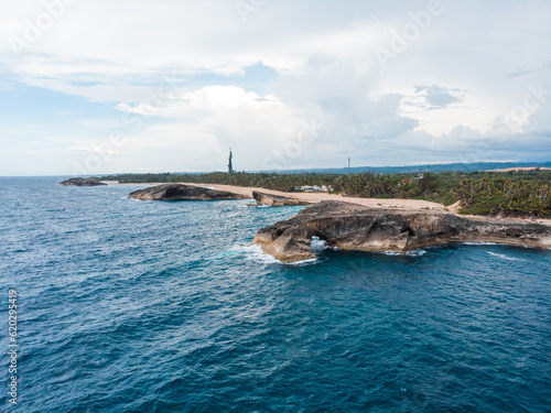 Cueva del indio coast landscape with rock formation at daylight from arecibo puerto rico photo