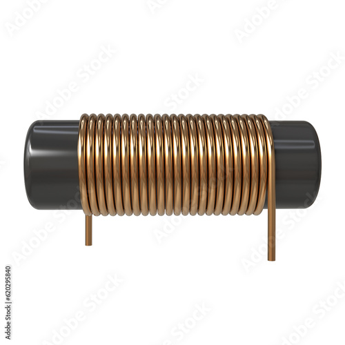 Electronic Inductor rendering, technology design element  