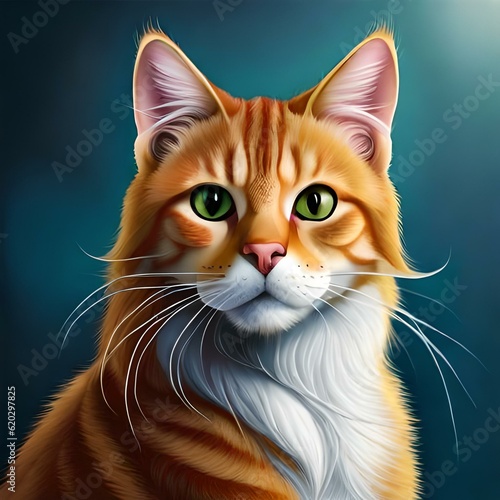 portrait of a cat generative by AI
