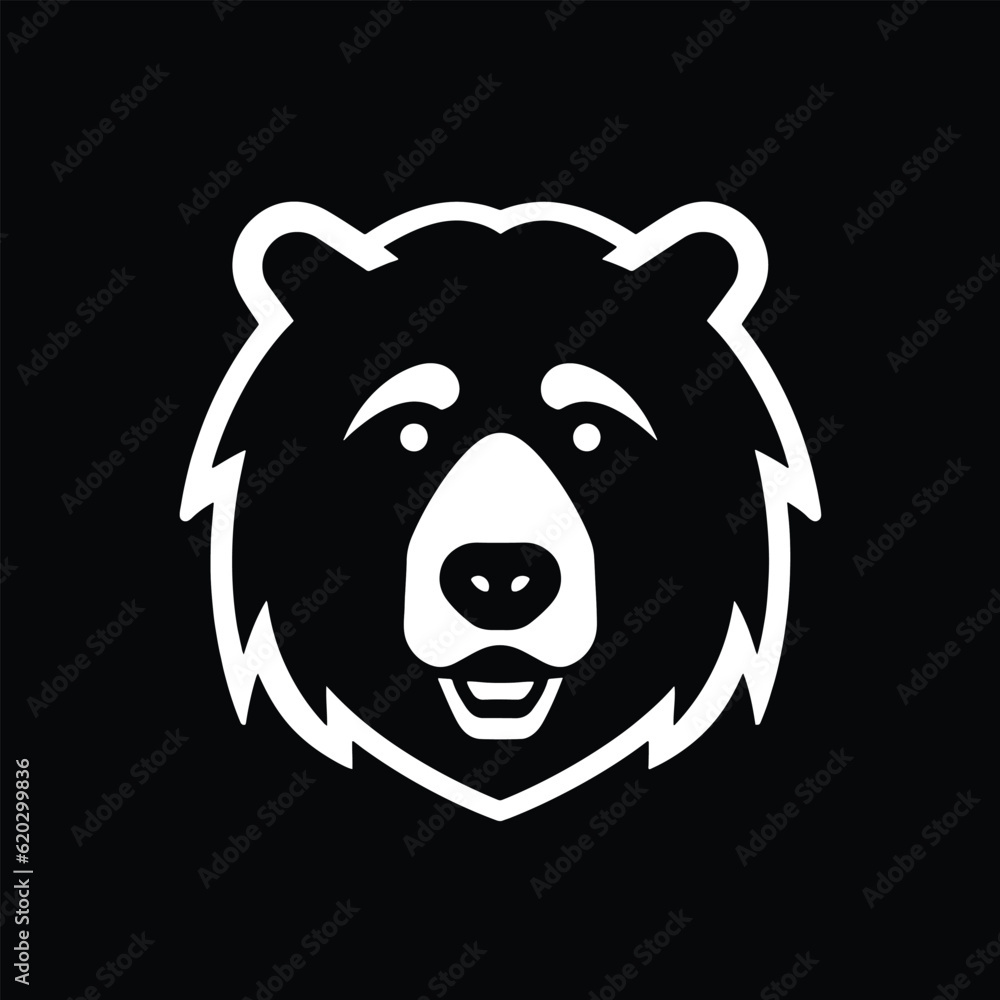 Black bear head on white background, vector logo isolated Black bear head on white background, vector logo isolated