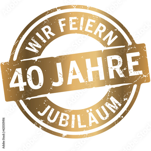 Button Wir feiern 40 Jahre Gold zerkratzt
