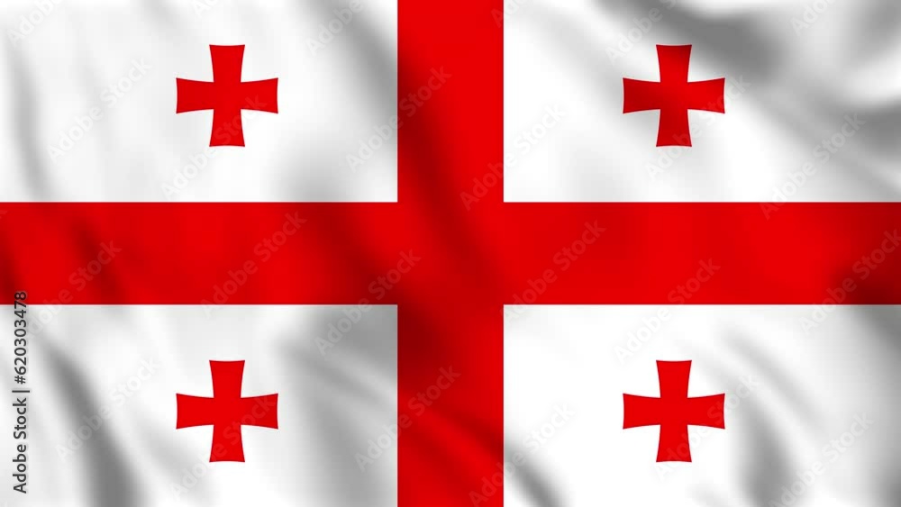 Looped background animation of the waving flag of Georgia Looped background animation of the waving flag of Georgia