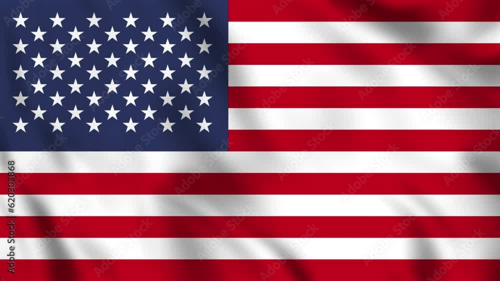 Looped background animation of the waving flag of USA