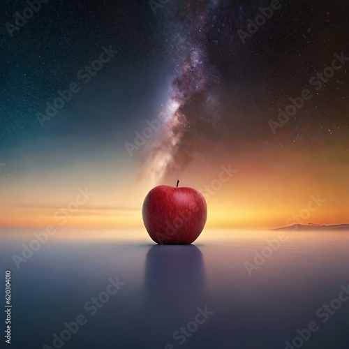 AI generated apple on neutral background