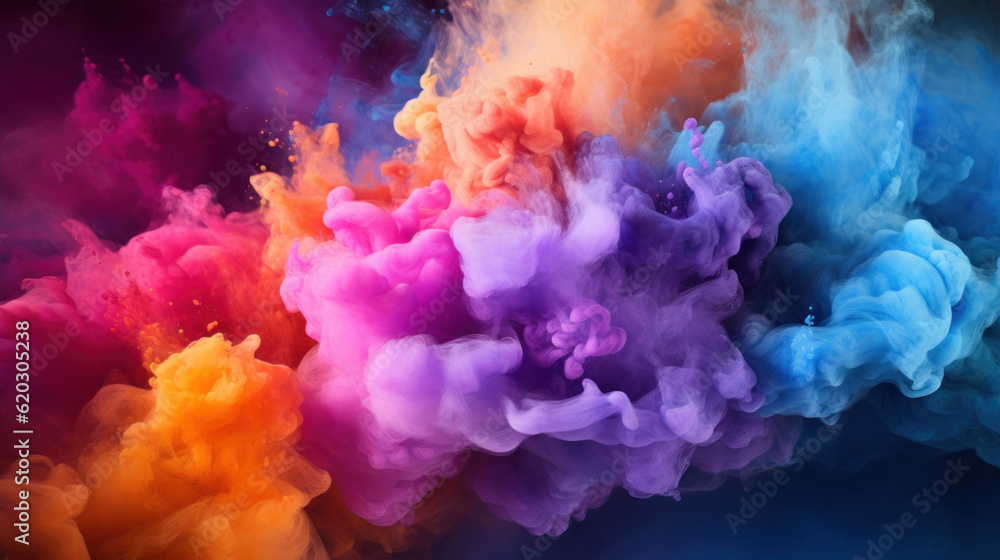 Naklejka premium smoke on black background Generative ai
