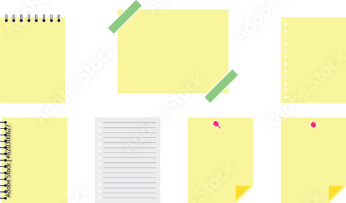 Writing Note Paper Icon Set