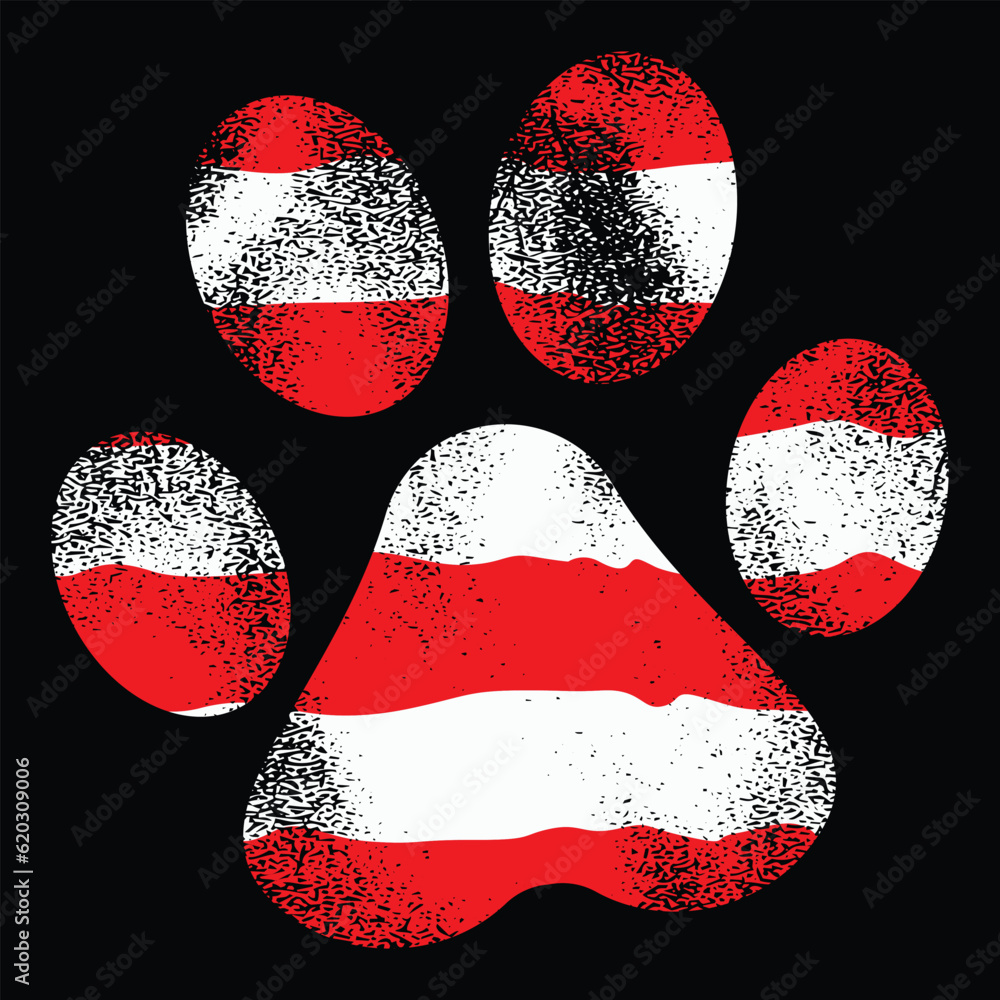 American Flag Paw SVG Files , 4th of July SVG Files , Dog Paw Vector ...