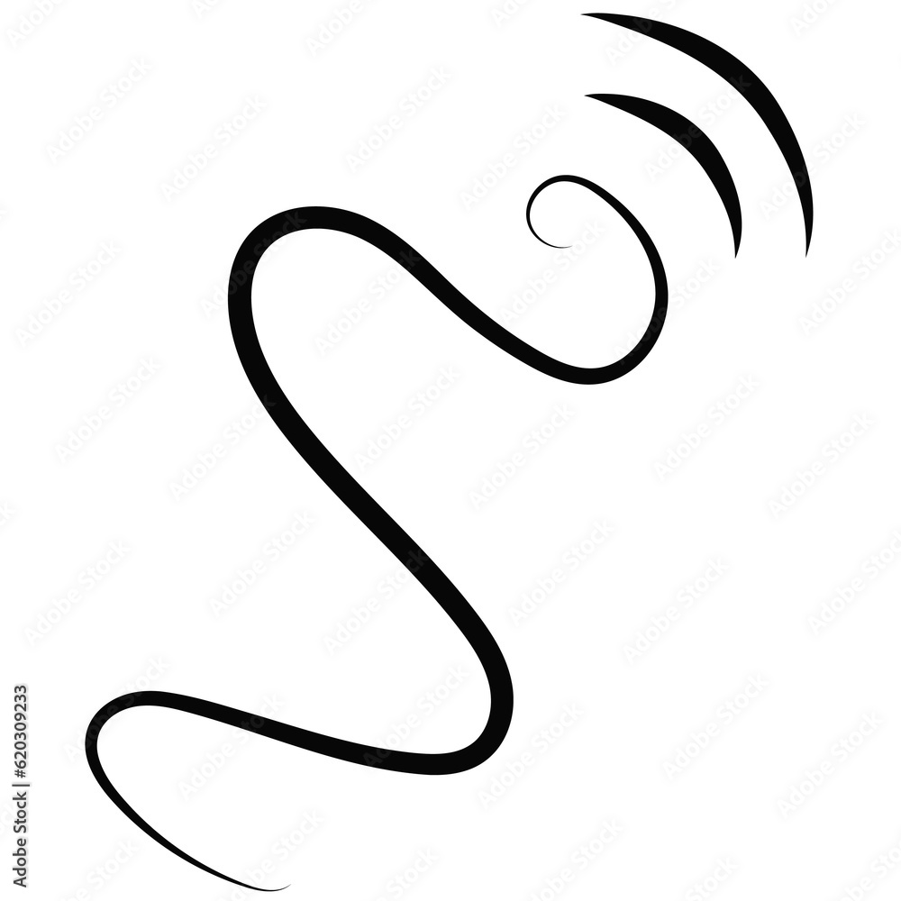 Outline drawing of a breath of wind.Wind blow in line style.Wave flowing illustration with hand drawn doodle cartoon style. Outline drawing of a breath of wind.Wind blow in line style.Wave flowing illustration with hand drawn doodle cartoon style.