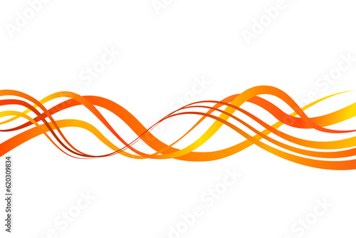 Orange Wave Dynamic Effect Abstract Line Vector. Flow Curve Wavy Waver Swirl Twist Element Sound Audio Volume Striped Template Motion Movement Business Editable Stroke Transparent Background