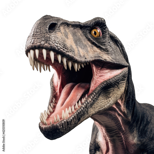 a roaring dinosaur with its jaws wide open © LUPACO PNG