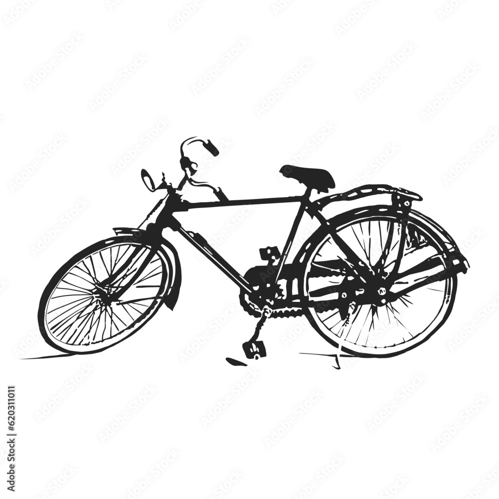 vector bicycle onthel isolated on a white background.