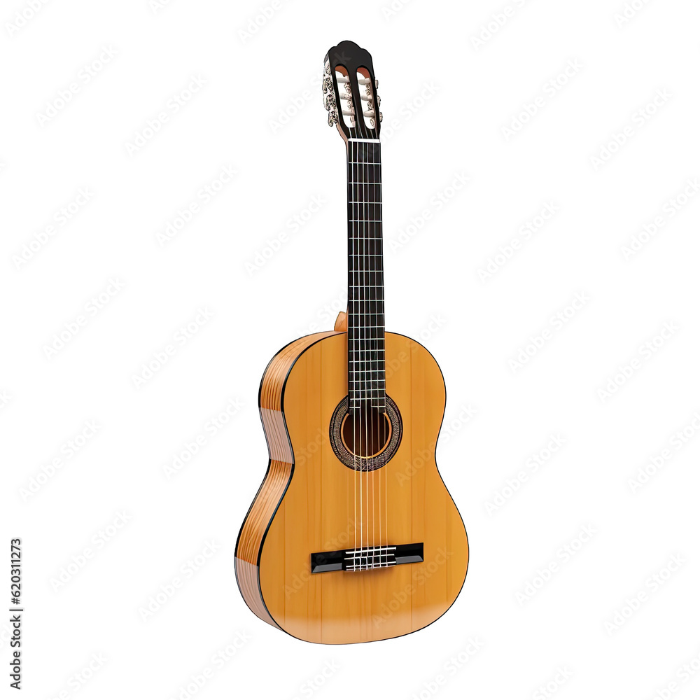 Fototapeta premium an acoustic guitar on a clean white background