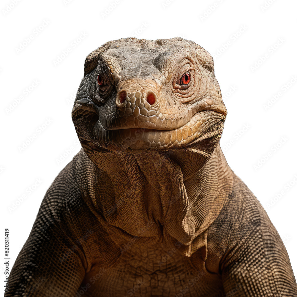 Obraz premium a close up of a large lizard on a black background