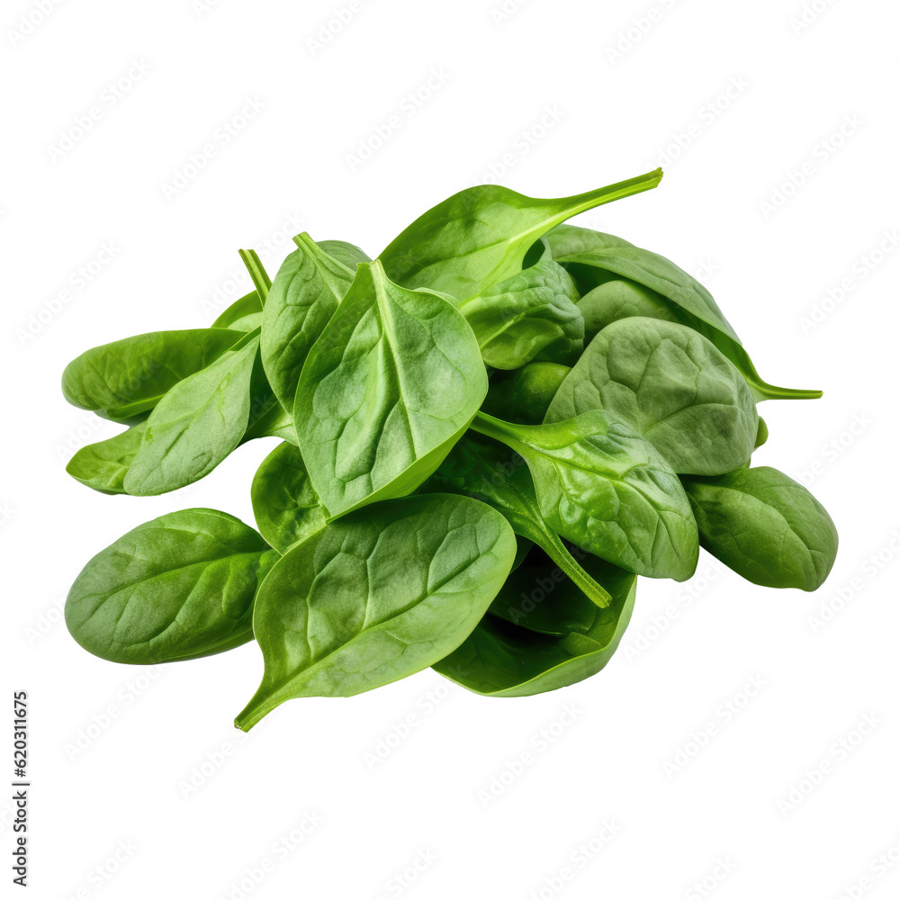 Spinach isolated on transparent background. Generative ai Spinach isolated on transparent background. Generative ai