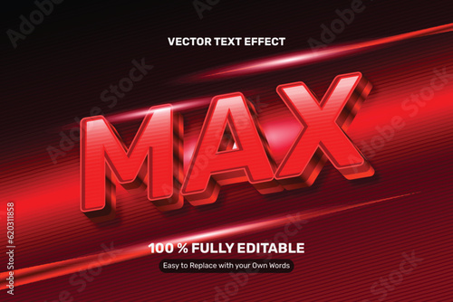 3D Red Bold Gradient Max Text Effect photo