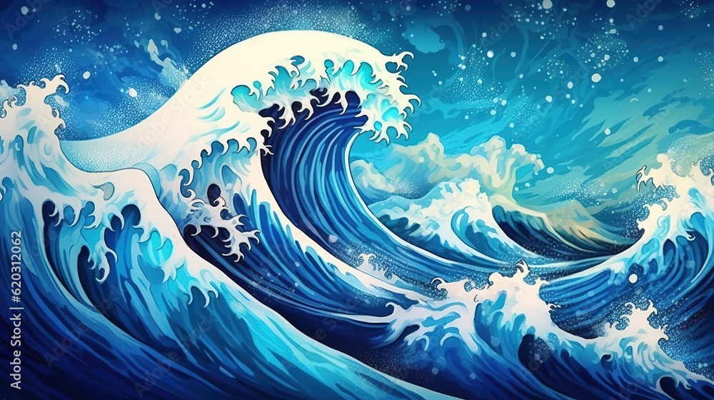 Stormy sea at night. Heavy sea. A strong storm with big waves in the ocean. Night thunderstorm. Generative AI. Illustration for banner, poster, cover, brochure or presentation. Stormy sea at night. Heavy sea. A strong storm with big waves in the ocean. Night thunderstorm. Generative AI. Illustration for banner, poster, cover, brochure or presentation.