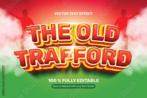 3D Red Bold Old Trafford Text Effect photo