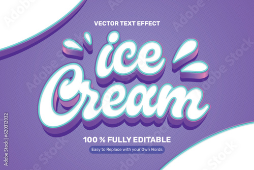 3D Purple Ice Cream Text Effect