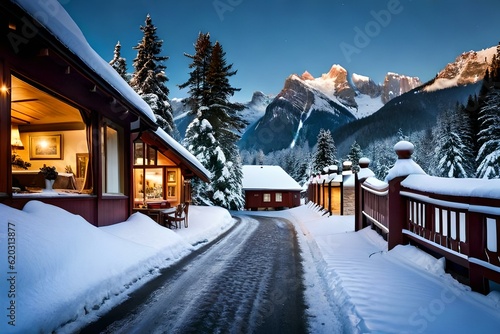 ski resort in the winter