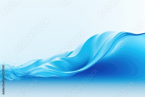 Abstract blue wave background. Stylized water flow banner - Generative AI