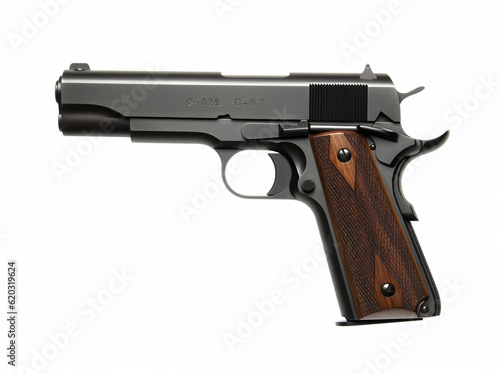Leinwand Poster gun isolated on white background