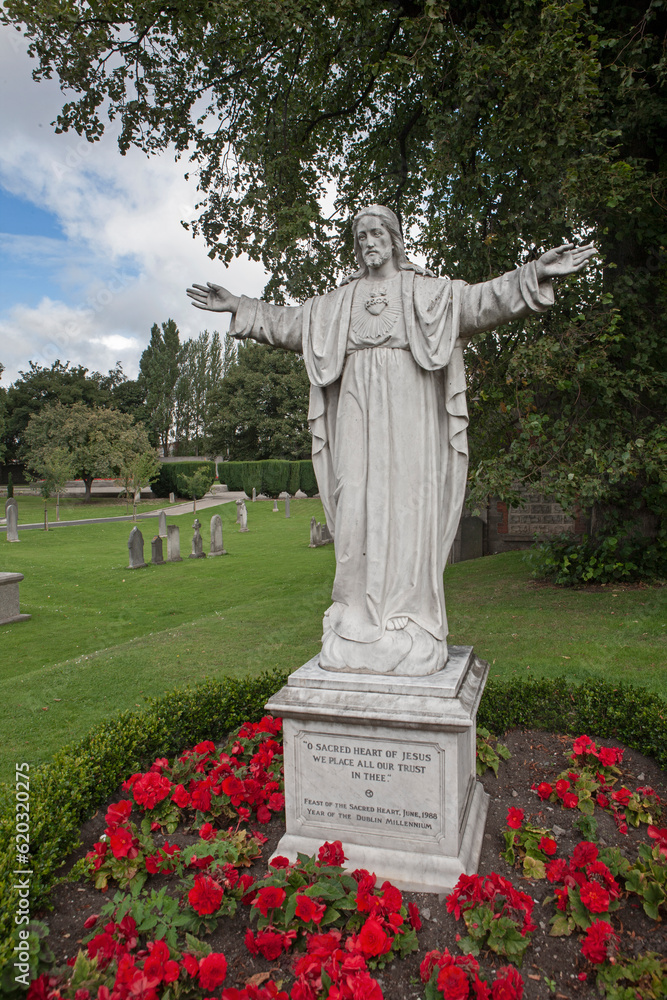 City of Dublin Ireland. Statue of Jesus Christ. 