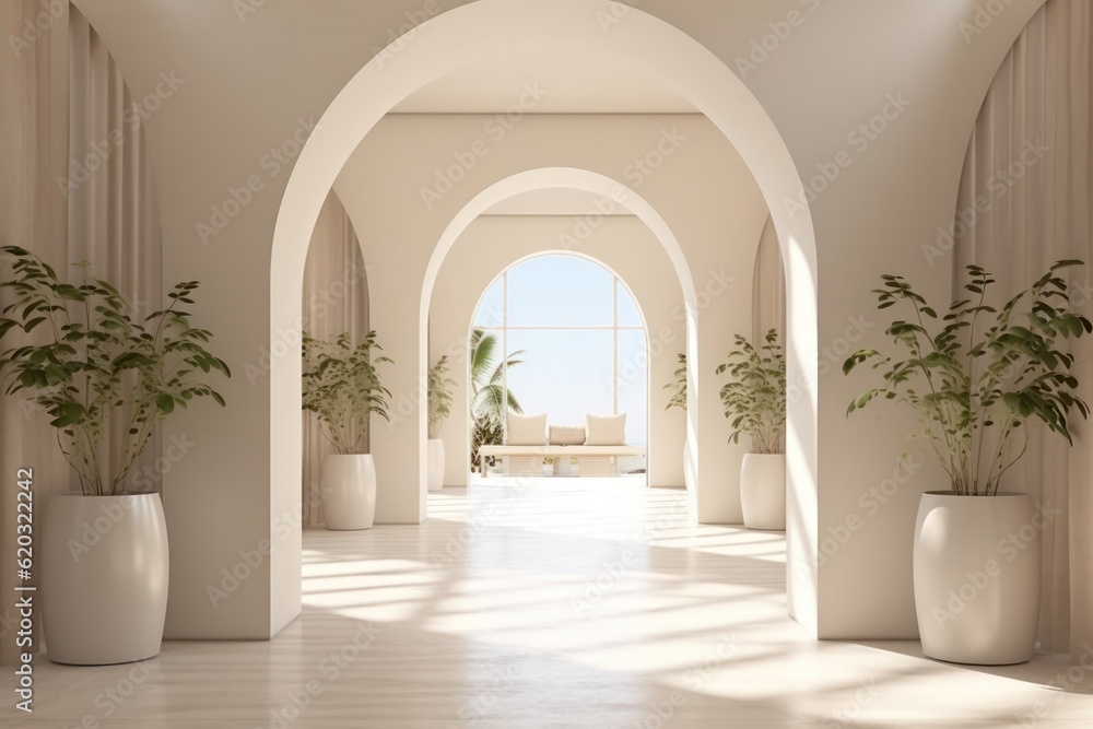 Beige interior interior design interior design Illustration AI Generative. Beige interior interior design interior design Illustration AI Generative.