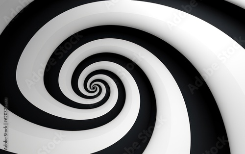 Black and white spiral background. Illustration AI Generative.