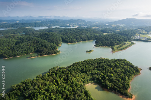 Fotografía Cherokee Lake, Tennessee. Aerial view of Cherokee Reservoir.