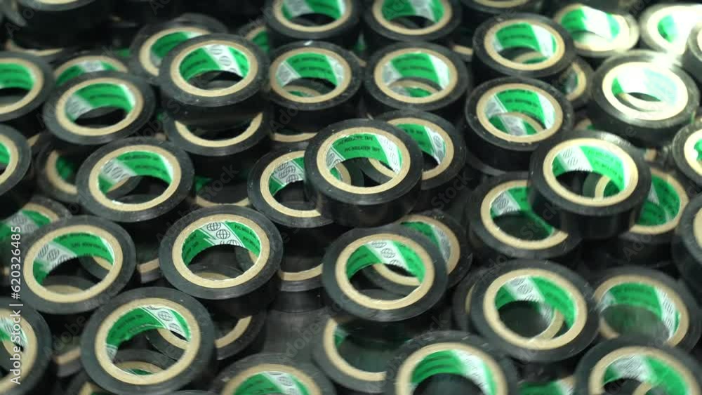 Tape manufacturing plant. Industrial line for the production of plastic packaging film. Factory for the production of packaging materials. Tape manufacturing plant. Industrial line for the production of plastic packaging film. Factory for the production of packaging materials.