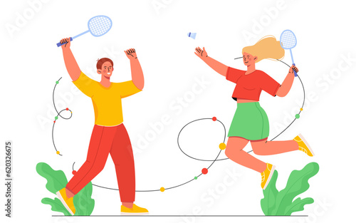 People playing in tennis concept